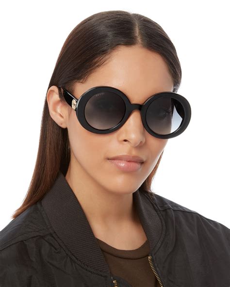 gucci round glasses black|Gucci 50mm round sunglasses.